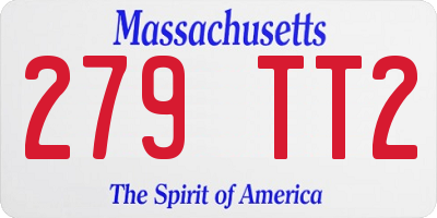 MA license plate 279TT2