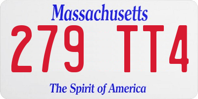 MA license plate 279TT4