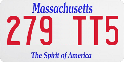 MA license plate 279TT5