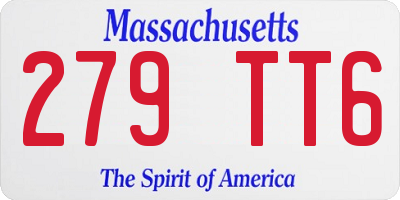 MA license plate 279TT6