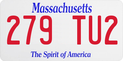 MA license plate 279TU2
