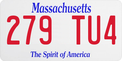 MA license plate 279TU4