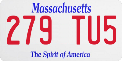 MA license plate 279TU5