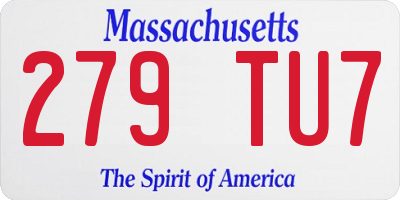 MA license plate 279TU7