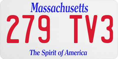 MA license plate 279TV3