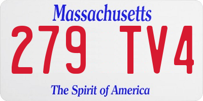 MA license plate 279TV4