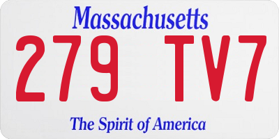 MA license plate 279TV7