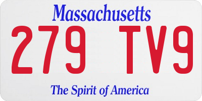 MA license plate 279TV9