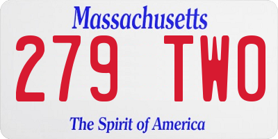 MA license plate 279TW0
