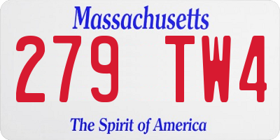 MA license plate 279TW4