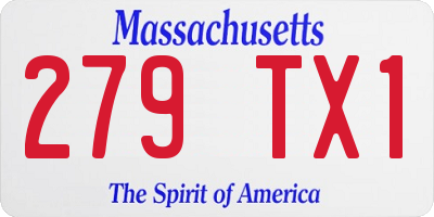 MA license plate 279TX1