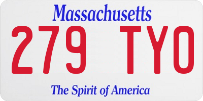 MA license plate 279TY0