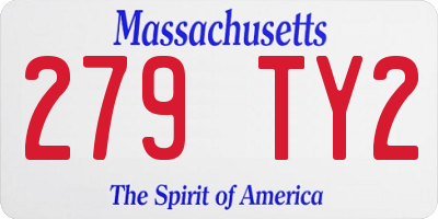 MA license plate 279TY2