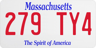 MA license plate 279TY4