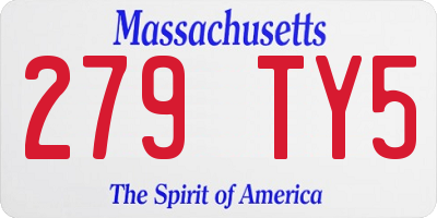 MA license plate 279TY5