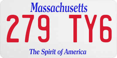 MA license plate 279TY6