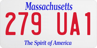 MA license plate 279UA1