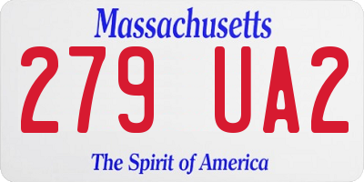 MA license plate 279UA2