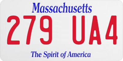 MA license plate 279UA4