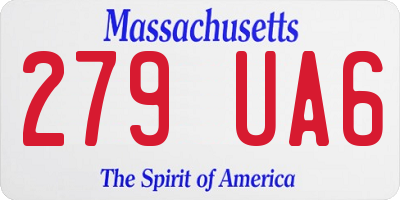 MA license plate 279UA6