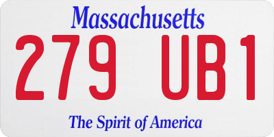 MA license plate 279UB1