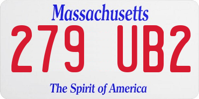 MA license plate 279UB2