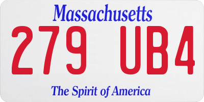 MA license plate 279UB4