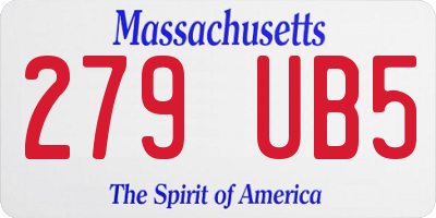 MA license plate 279UB5