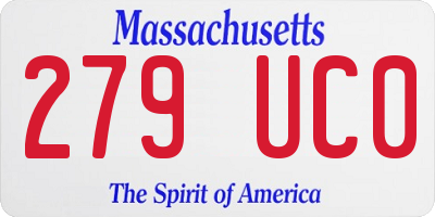 MA license plate 279UC0