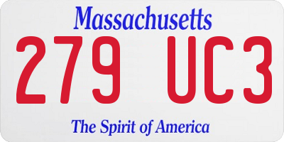 MA license plate 279UC3