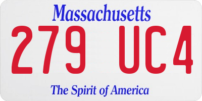 MA license plate 279UC4