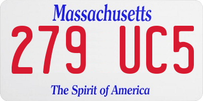 MA license plate 279UC5