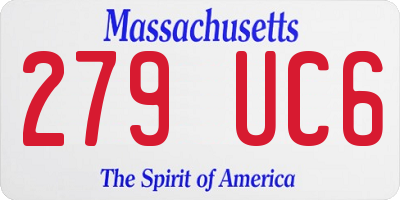 MA license plate 279UC6