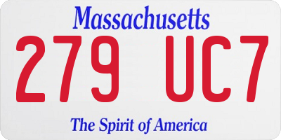 MA license plate 279UC7
