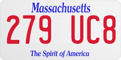 MA license plate 279UC8