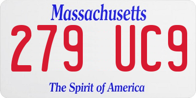 MA license plate 279UC9