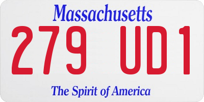 MA license plate 279UD1