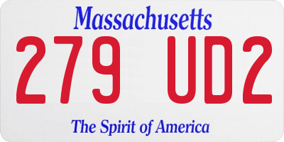 MA license plate 279UD2