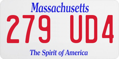 MA license plate 279UD4