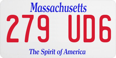 MA license plate 279UD6