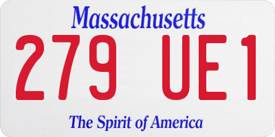 MA license plate 279UE1