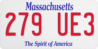 MA license plate 279UE3