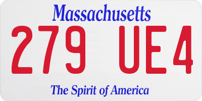 MA license plate 279UE4