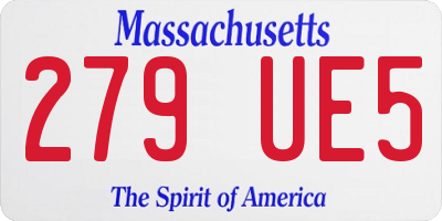 MA license plate 279UE5