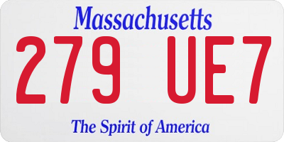 MA license plate 279UE7