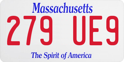 MA license plate 279UE9