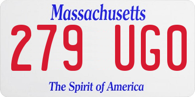MA license plate 279UG0