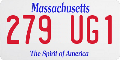 MA license plate 279UG1