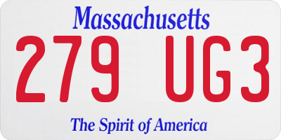 MA license plate 279UG3