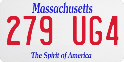 MA license plate 279UG4